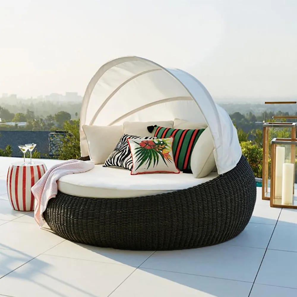 Rattan Lounge Set - l garden furniture set beach lounge