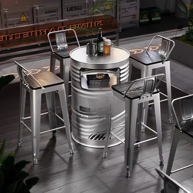 Outdoor Furniture Oil - Industrial style oil drum bar casual