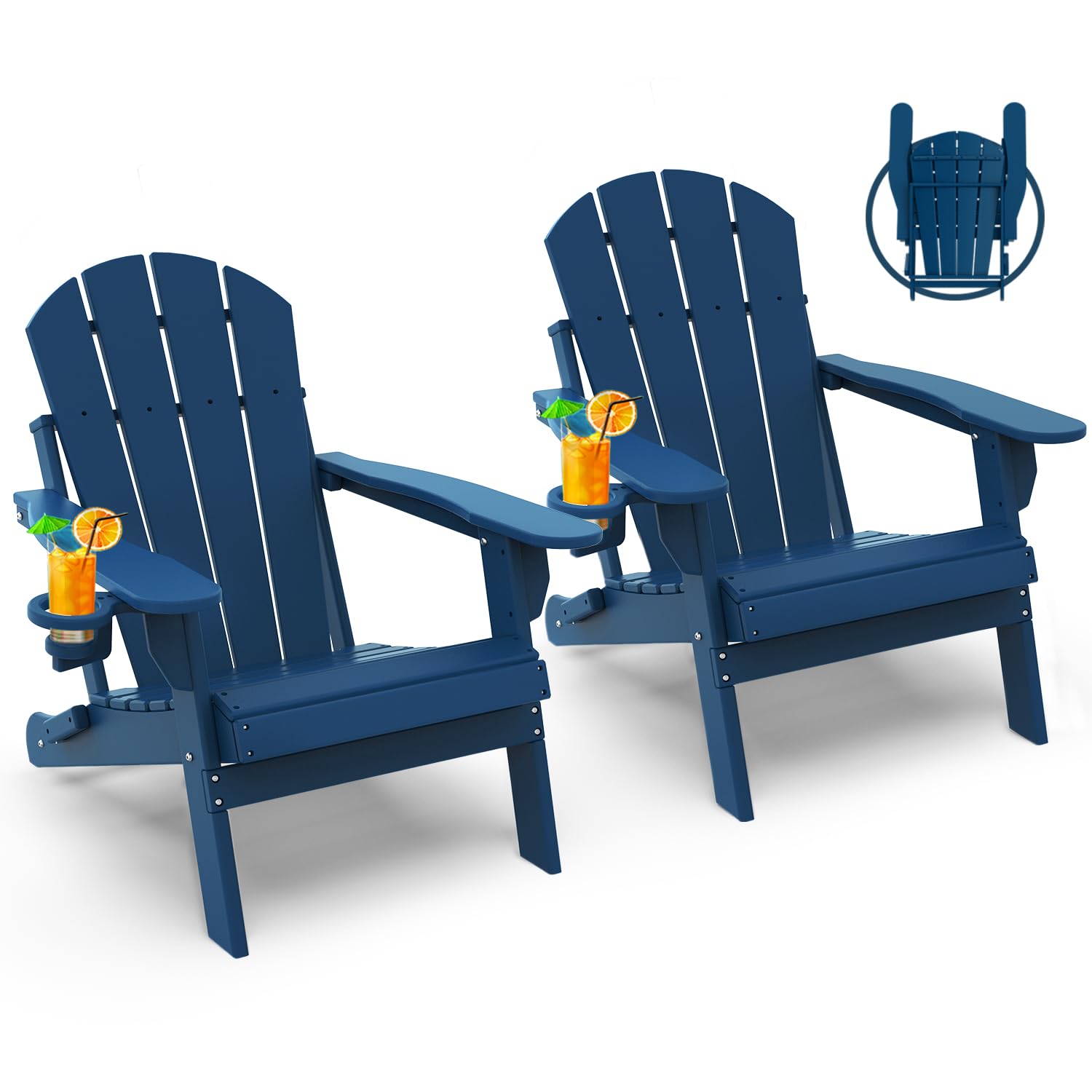 Outdoor Furniture Fire Pit Set - Chair Set 2, Folding All Weather