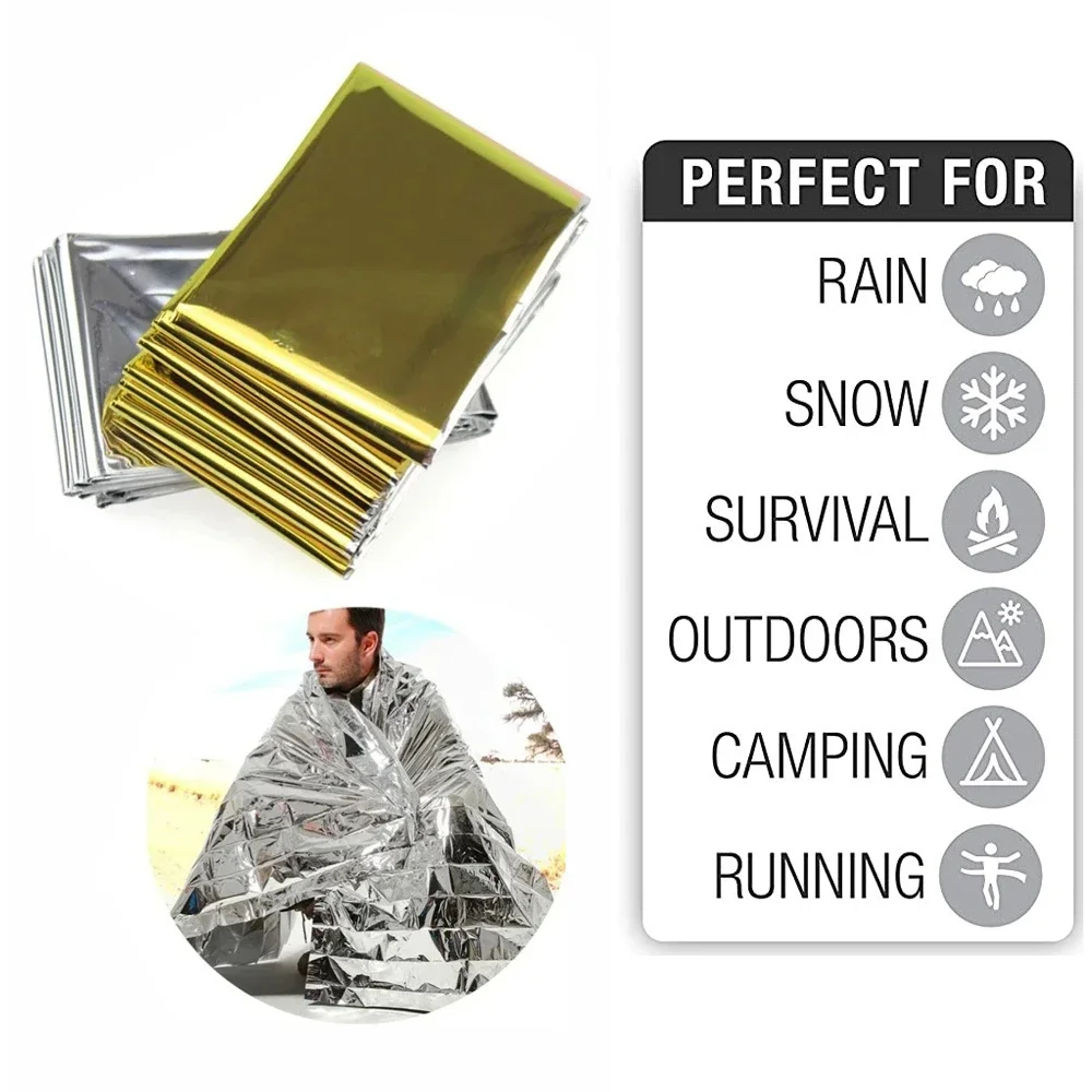 Outdoor Rug Waterproof - 5Pcs Emergency Thermal Blanket Folding Waterproof