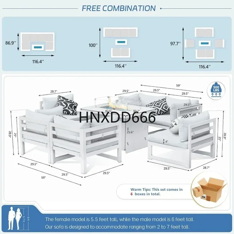 7-Piece Aluminum Outdoor Patio - огляд і ціна Outdoor Furniture Fire Pit Set