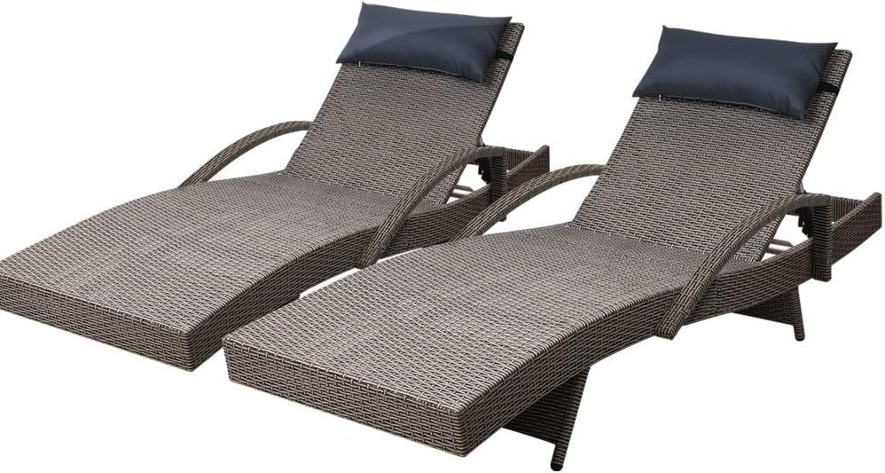 with 4 Adjustable Position Thi - огляд і ціна Rattan Lounge Set