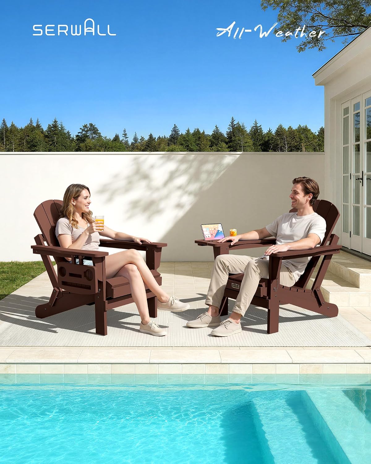 Folding Adirondack Chair Set 2 - огляд і ціна Outdoor Furniture Fire Pit Set