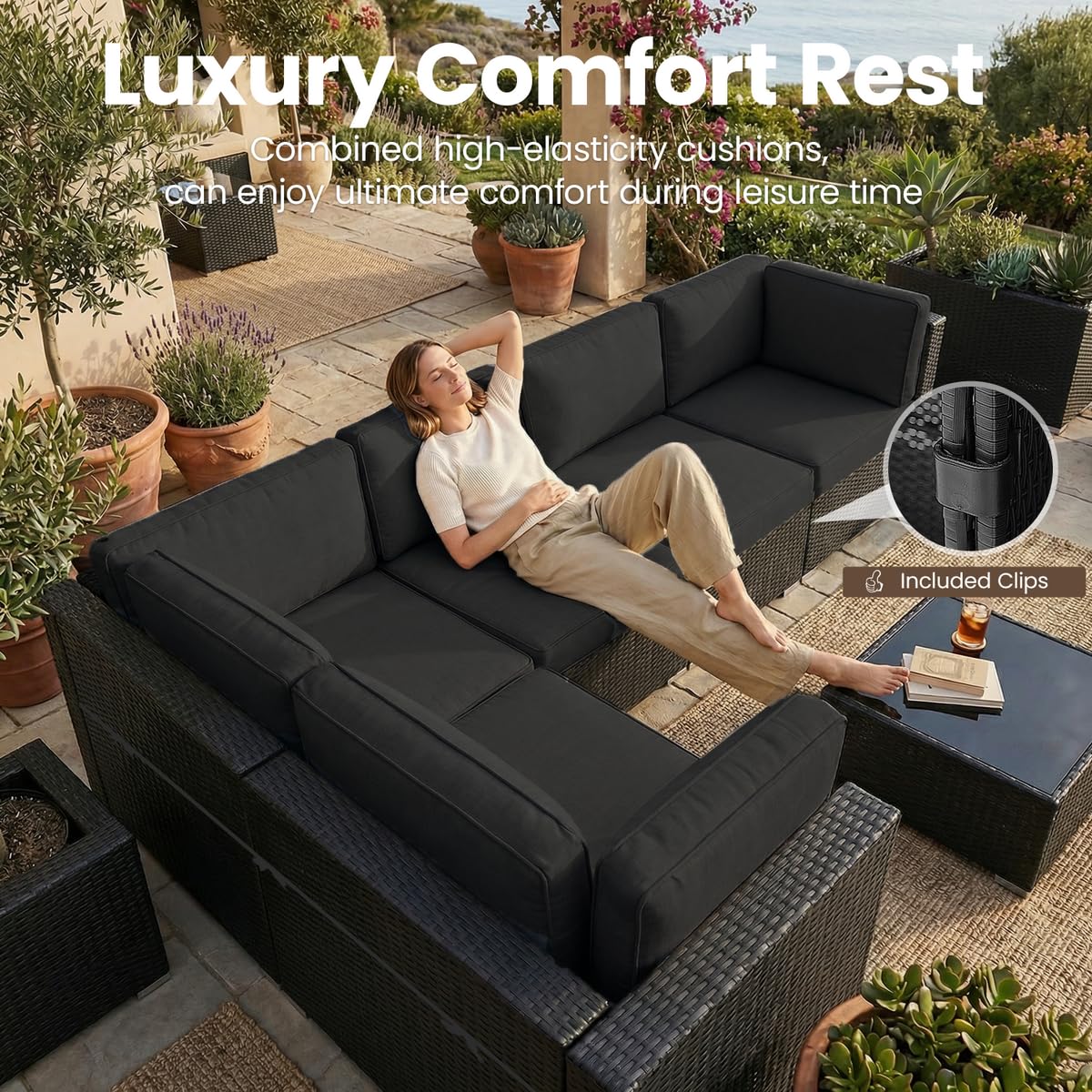 8 Pieces Patio Furniture Set w - огляд і ціна Outdoor Furniture Fire Pit Set