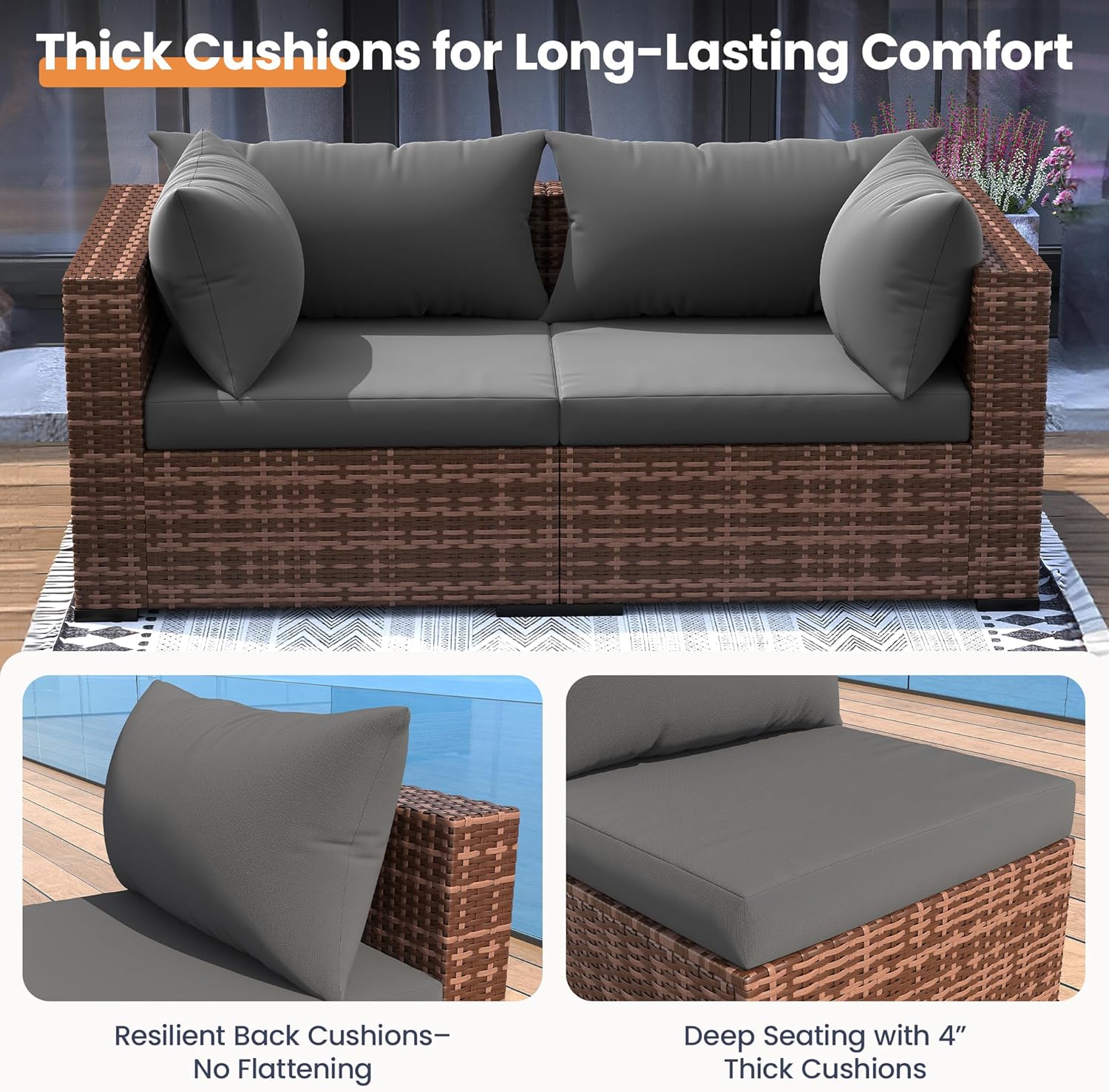 5-Piece Outdoor Sectional Sofa - огляд і ціна Outdoor Furniture Fire Pit Set