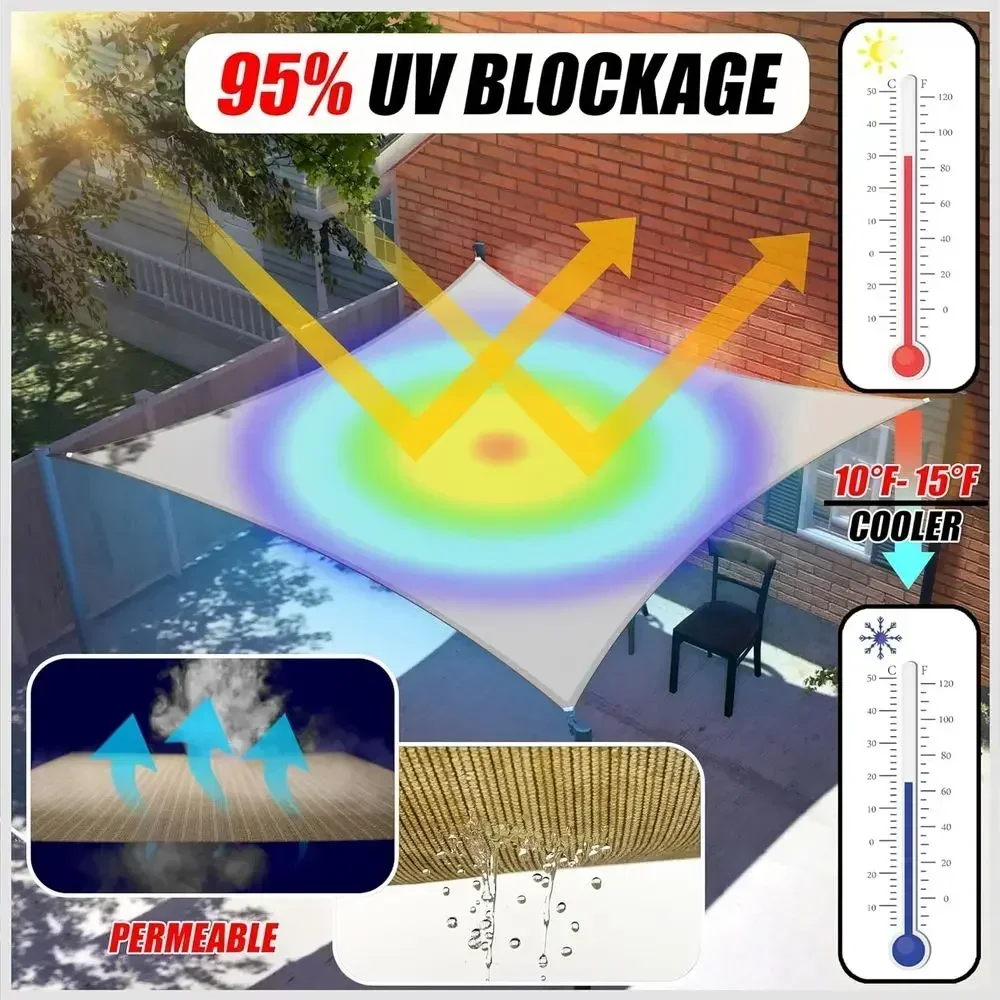 8' X 10' Beige Sun Shade Sail  - огляд і ціна Sun Sail Shade
