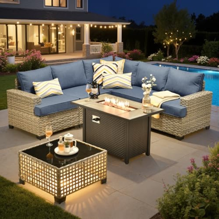 Outdoor Sectional Patio Furnit - огляд і ціна Outdoor Furniture Fire Pit Set