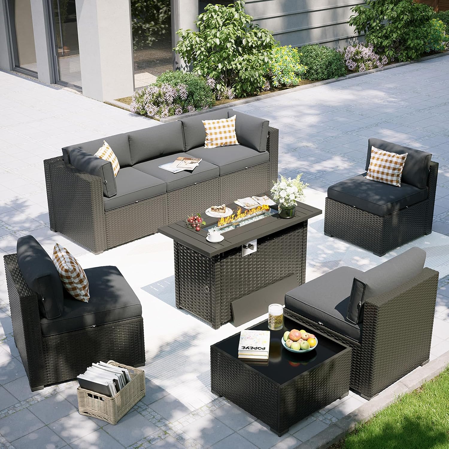 Patio Furniture Set with Fire  - огляд і ціна Outdoor Furniture Fire Pit Set
