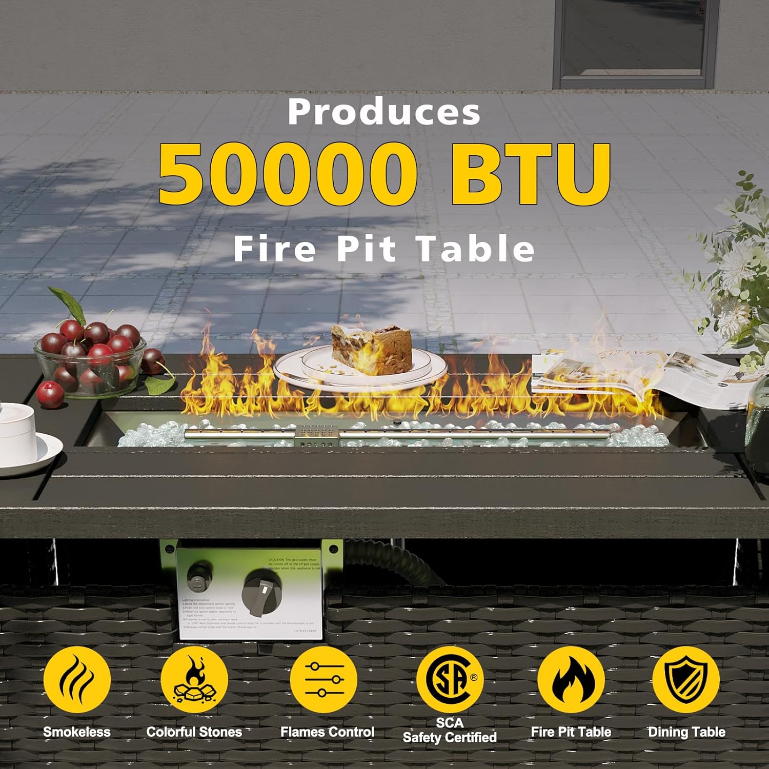 Patio Furniture Set with Fire  - огляд і ціна Outdoor Furniture Fire Pit Set