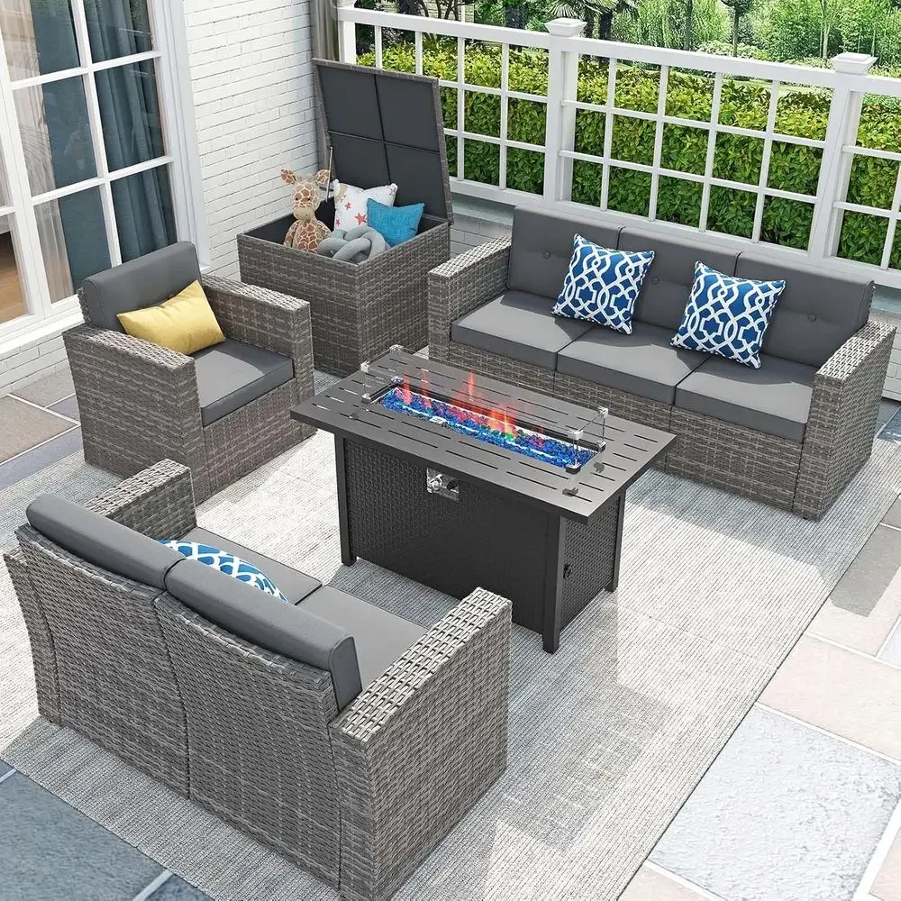 8-Piece Patio Furniture Set wi - огляд і ціна Outdoor Furniture Fire Pit Set