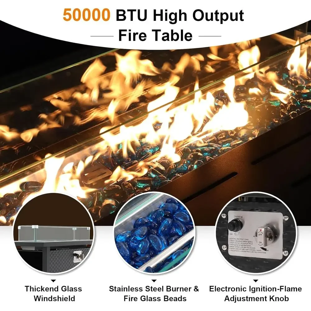 8-Piece Patio Furniture Set wi - огляд і ціна Outdoor Furniture Fire Pit Set