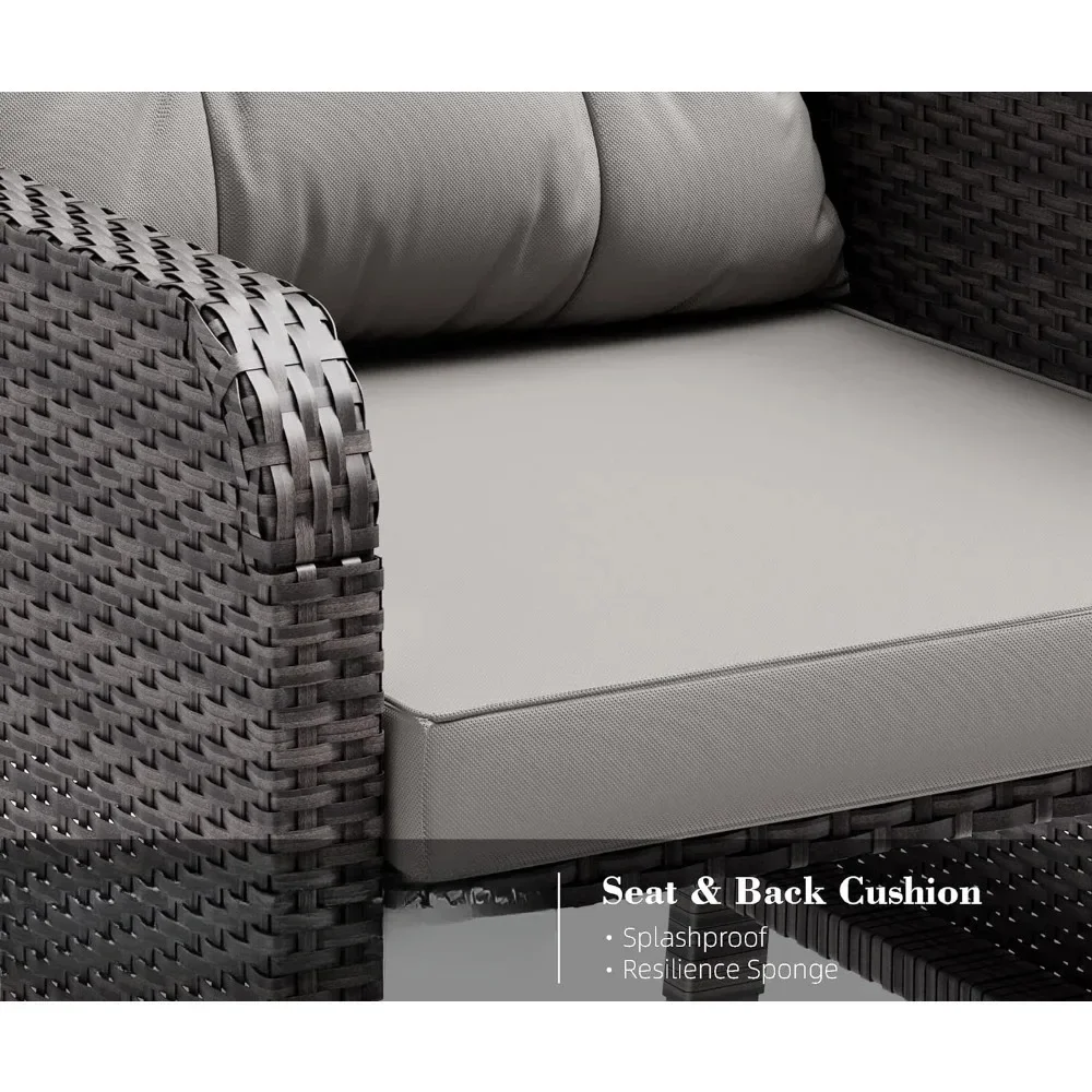 #For 5 Piece Patio Conversatio - огляд і ціна Rattan Lounge Set