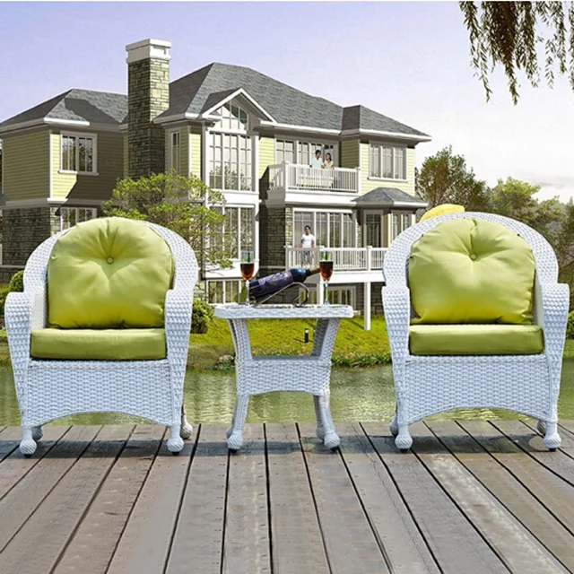 # White Patio Wicker Couches L - огляд і ціна Rattan Lounge Set