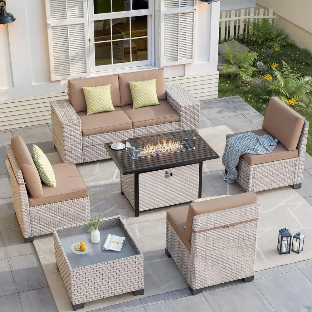 7-Piece Outdoor Patio Furnitur - огляд і ціна Outdoor Furniture Fire Pit Set
