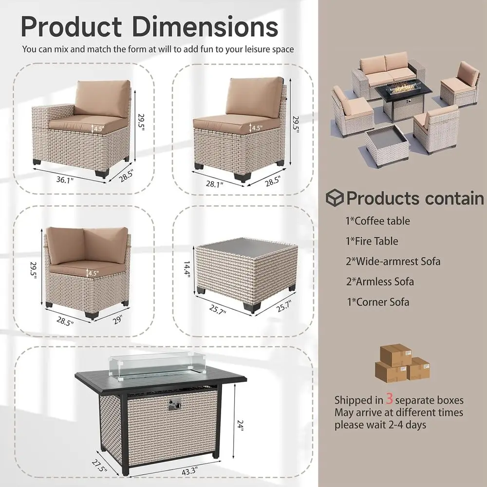 7-Piece Outdoor Patio Furnitur - огляд і ціна Outdoor Furniture Fire Pit Set