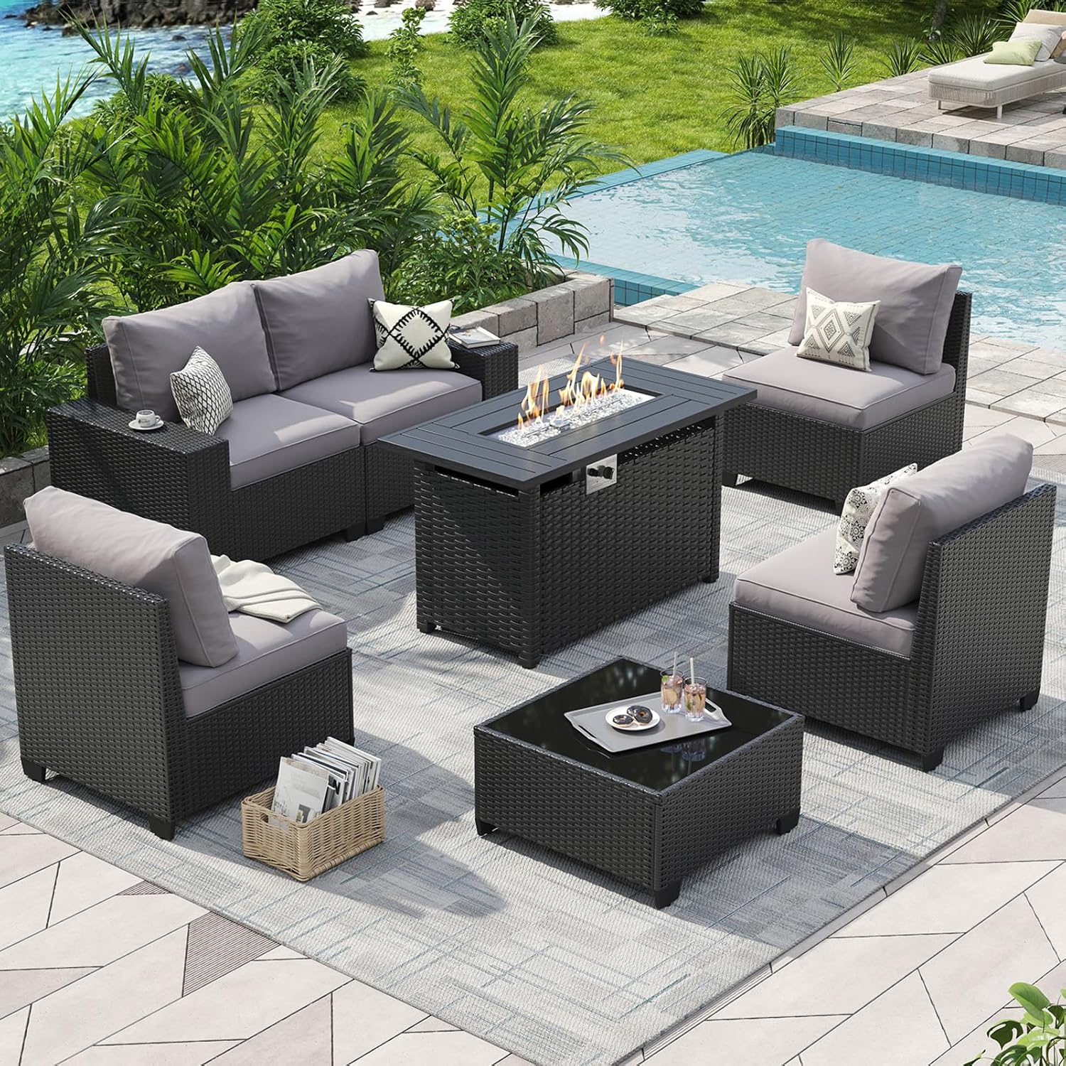 Outdoor Patio Furniture Set wi - огляд і ціна Outdoor Furniture Fire Pit Set