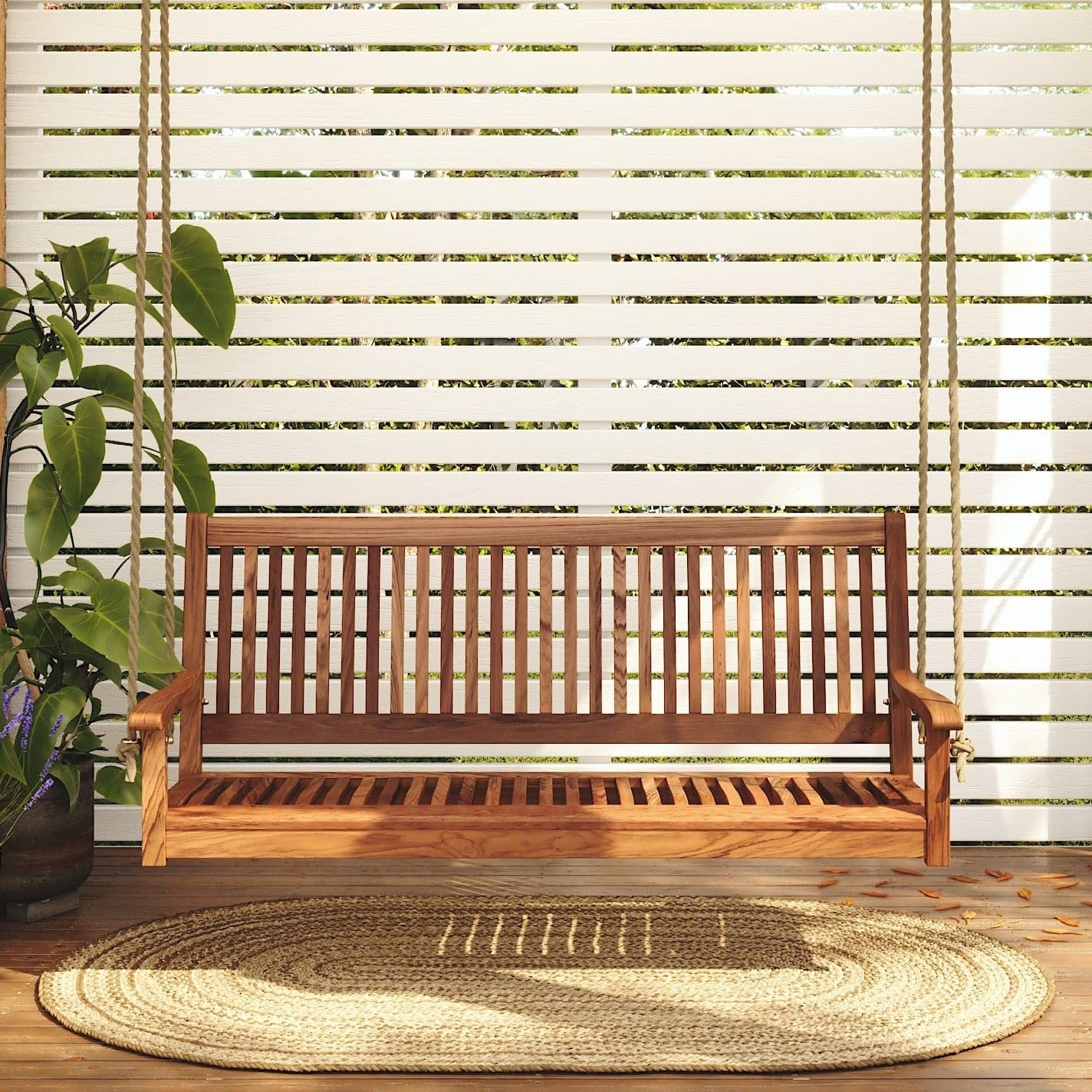5ft Acacia Wood Porch Swing We - огляд і ціна Outdoor Furniture Oil