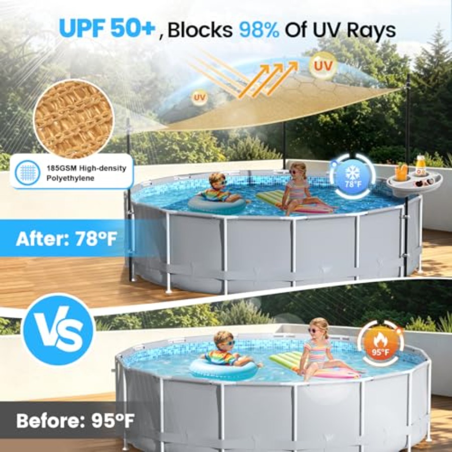 Outdoor Sun Shade Canopy with  - огляд і ціна Sun Sail Shade