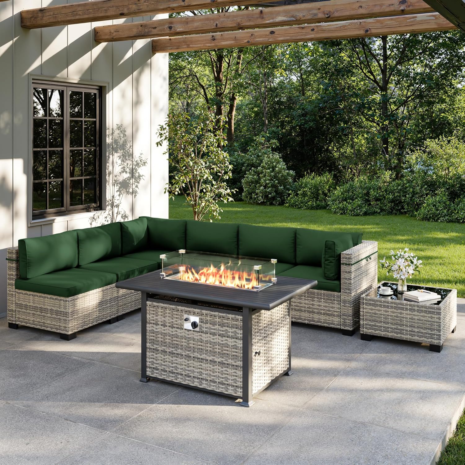 8-Piece Outdoor Patio Furnitur - огляд і ціна Outdoor Furniture Fire Pit Set