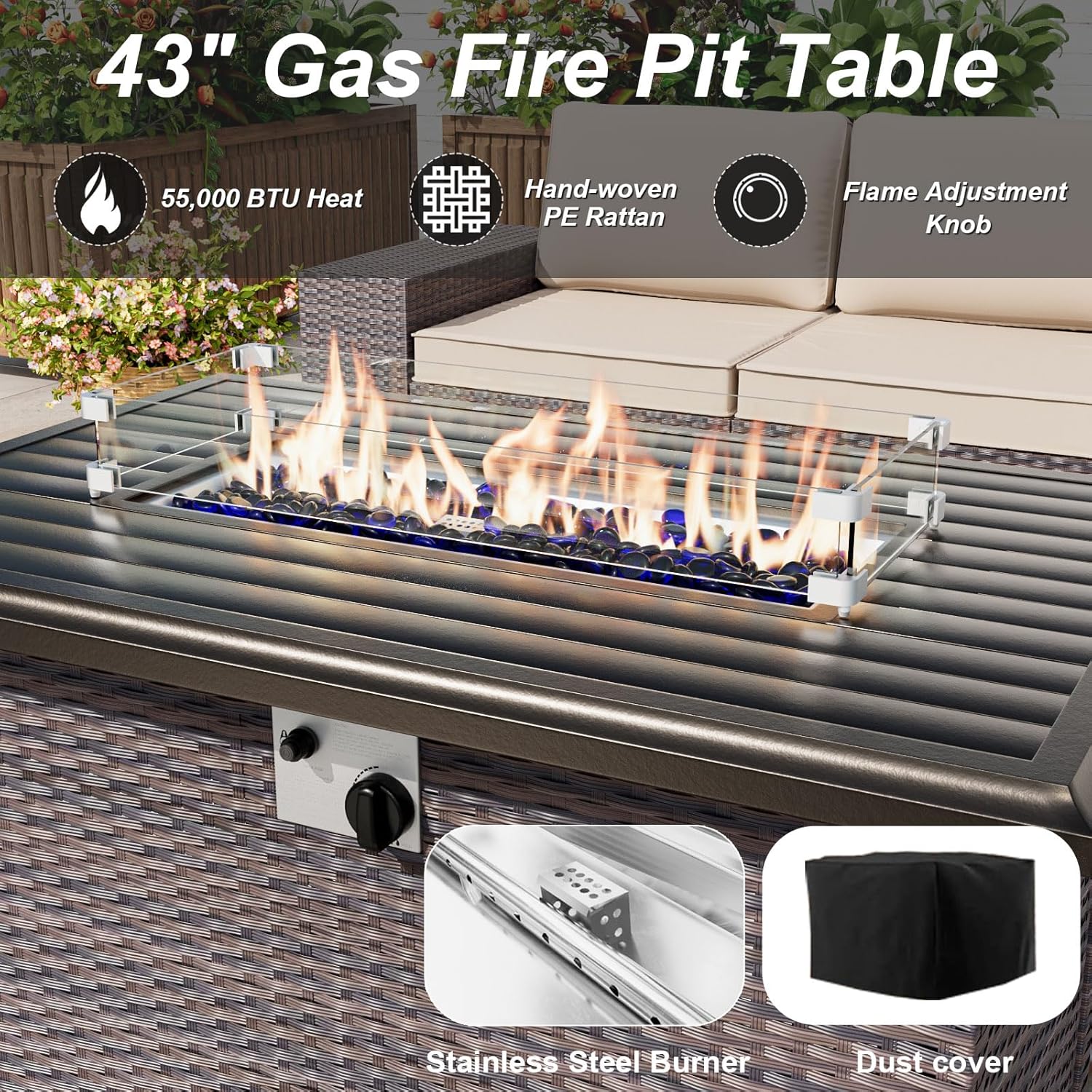 Patio Furniture Set with Fire  - огляд і ціна Outdoor Furniture Fire Pit Set
