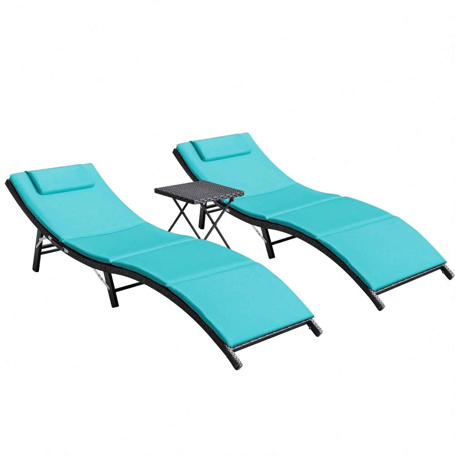 3 Pieces Patio Outdoor Chaise  - огляд і ціна Rattan Lounge Set