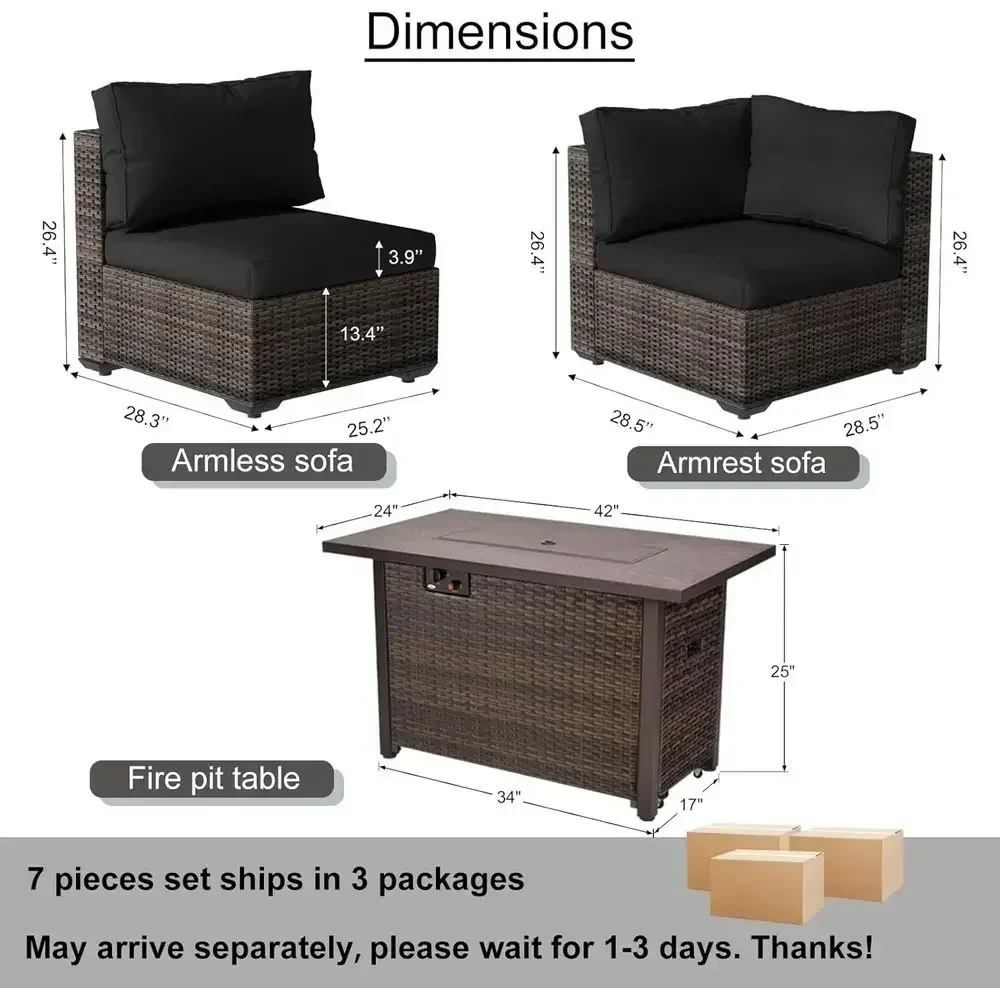 7-Piece Outdoor Patio Furnitur - огляд і ціна Outdoor Furniture Fire Pit Set